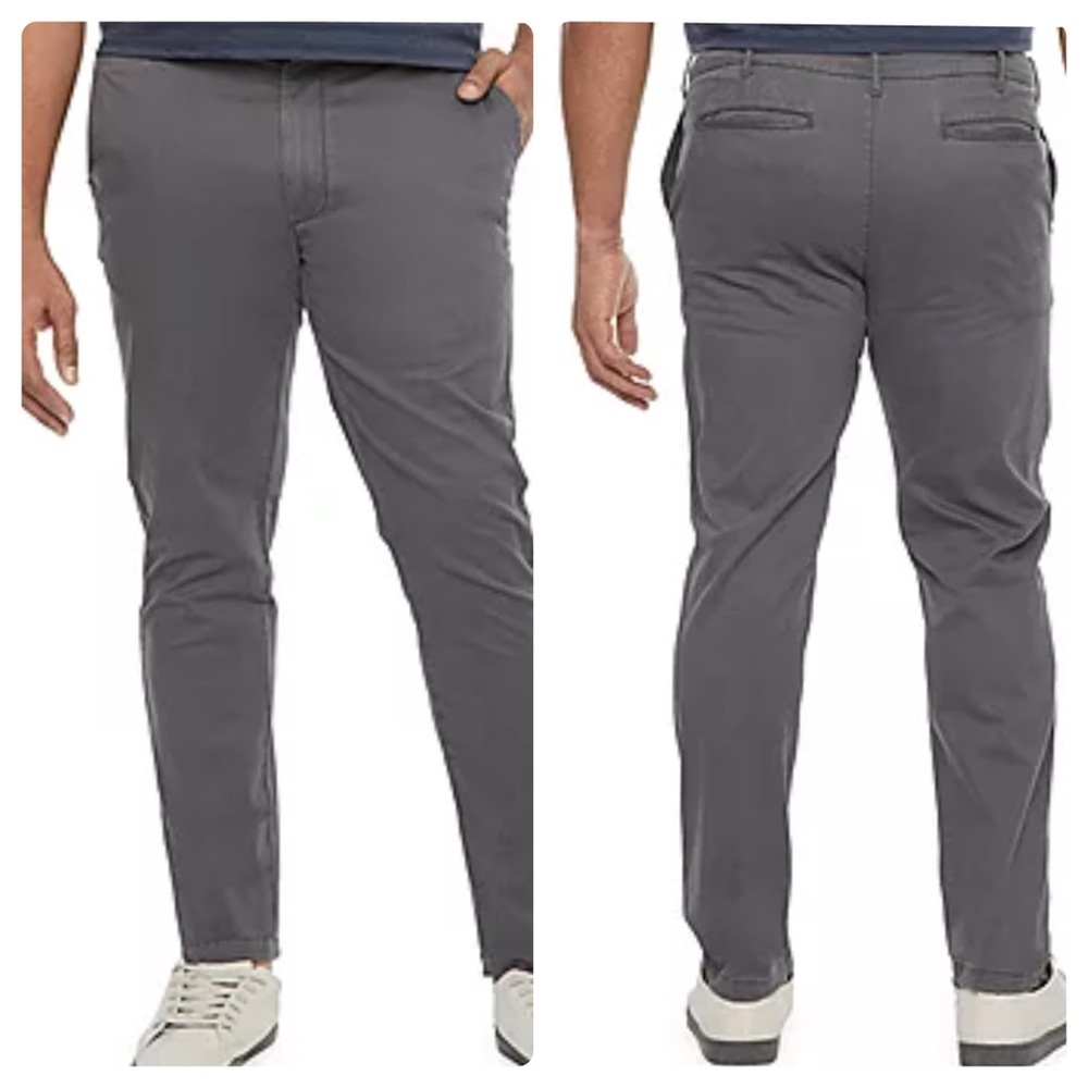 Mutual Weave Chino Pants Size 38x32 in Gray Slim Fit